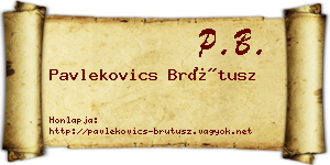 Pavlekovics Brútusz névjegykártya